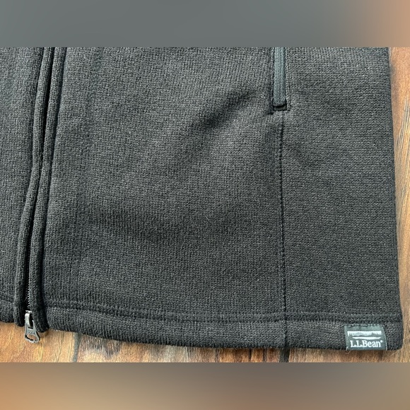 L.L. Bean Women's Small Petite Sweater Fleece Coat Classic Black ItemID 503354 - Picture 6 of 13